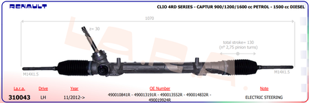 Crémaillère de direction Clio 4