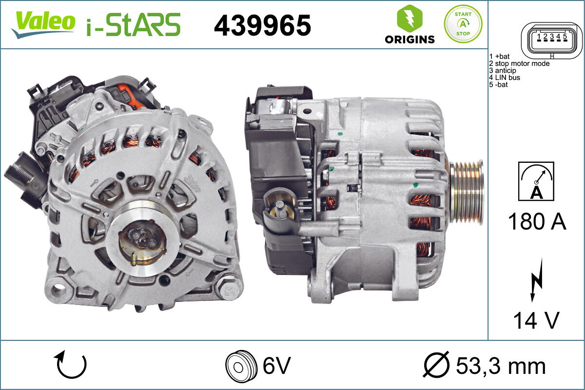 Générateur démarreur VALEO ORIGINS STOP&START TECHNOLOGIE D'ORIGINE
