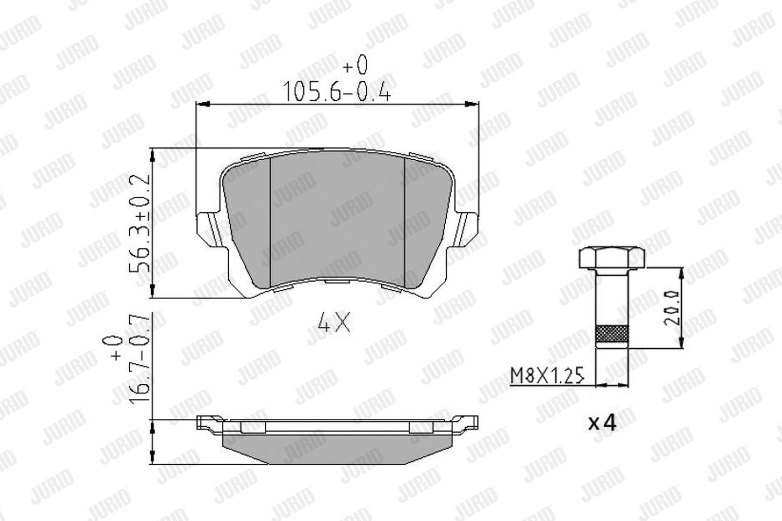 Kit de plaquettes de frein, frein à disque