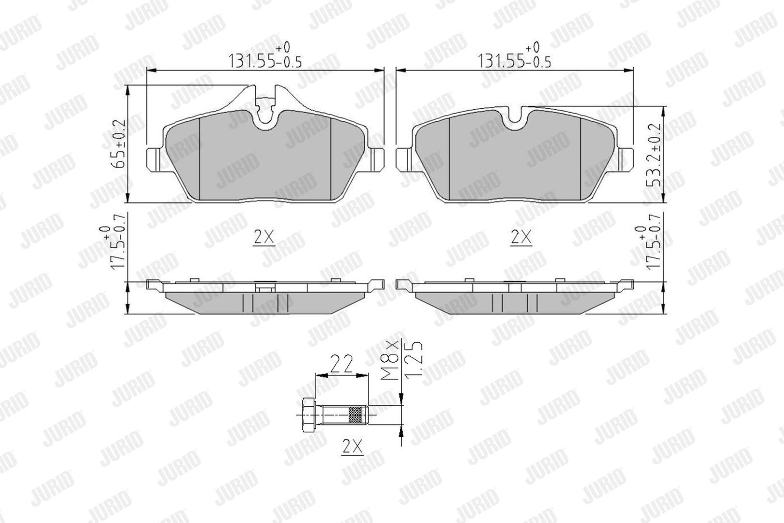 Kit de plaquettes de frein, frein à disque