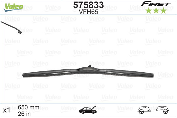Balai d'essuie-glace FIRST HYBRID 650mm - VFH650