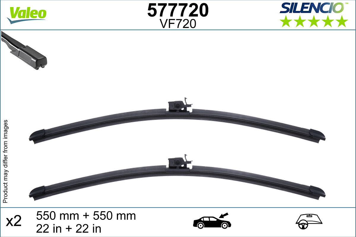 Balai d'essuie-glace SILENCIO FLAT BLADE SET