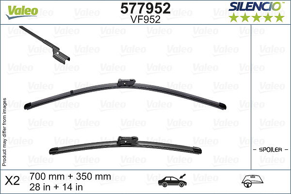 Balai d'essuie-glace SILENCIO FLAT BLADE SET