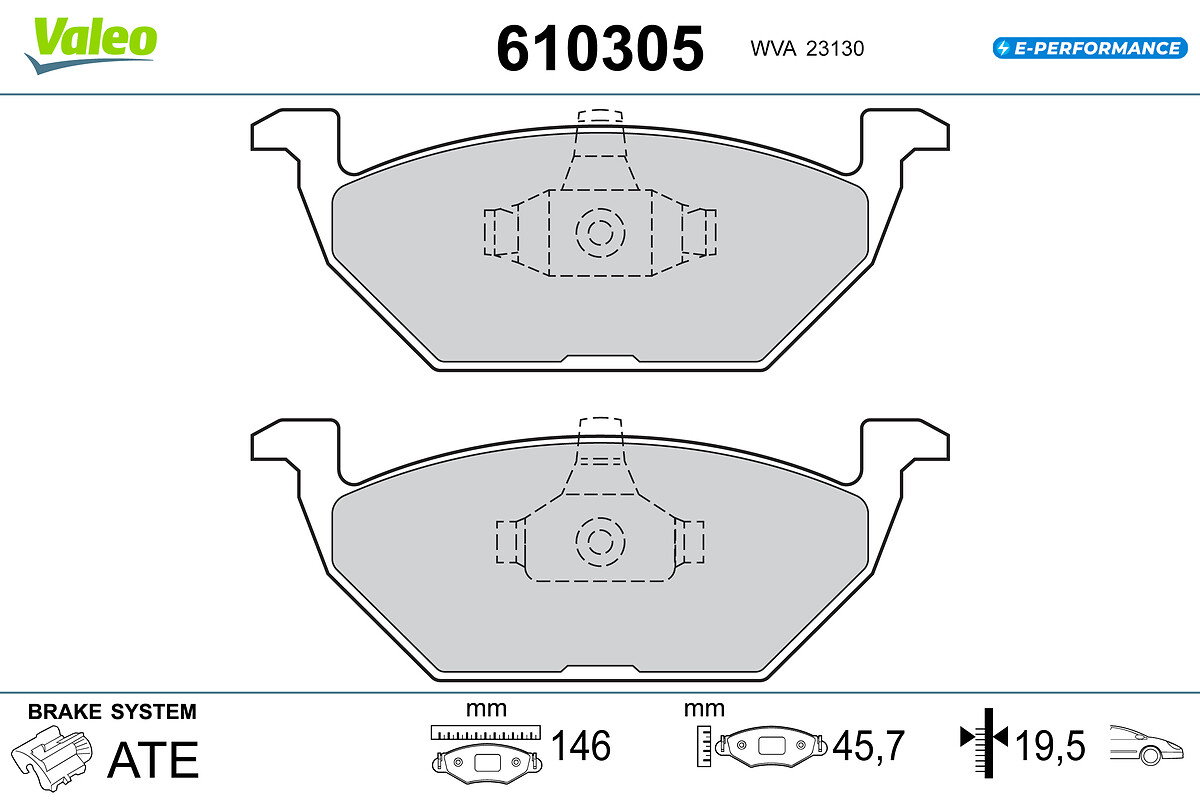 Kit de plaquettes de frein, frein à disque E-PERFORMANCE