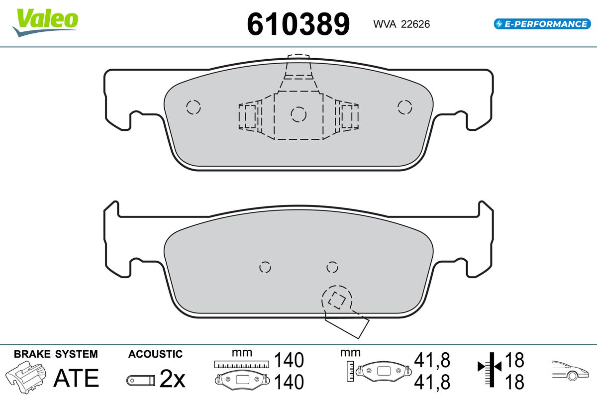 Kit de plaquettes de frein, frein à disque E-PERFORMANCE