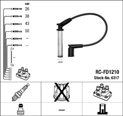 Kit de câbles d'allumage - RC-FD1210