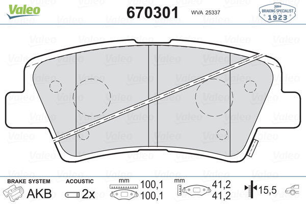 Kit de plaquettes de frein, frein à disque