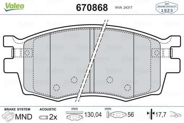 Kit de plaquettes de frein, frein à disque