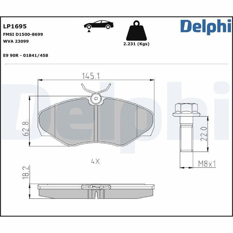 Kit de plaquettes de frein, frein à disque