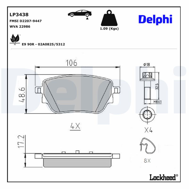 Kit de plaquettes de frein, frein à disque