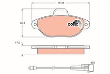Kit de plaquettes de frein, frein à disque COTEC