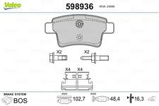 Plaquettes de frein arriere (Jeu de 4)