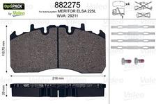 Kit de plaquettes de frein, frein à disque OPTIPACK