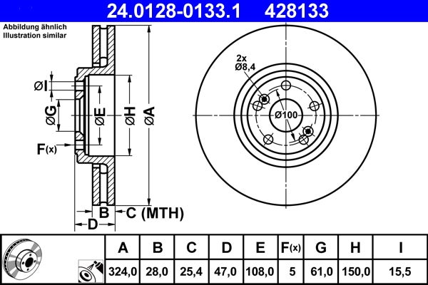 Disque de frein   24.0128-0133.1