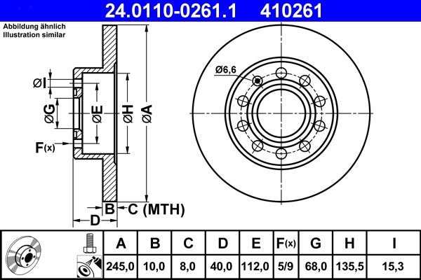 Disque de frein   24.0110-0261.1