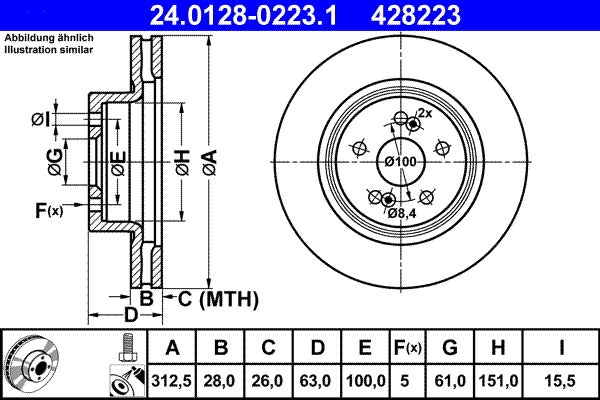 Disque de frein   24.0128-0223.1