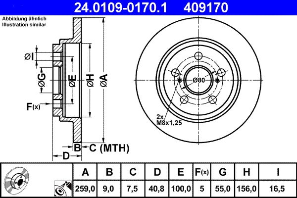 Disque de frein   24.0109-0170.1