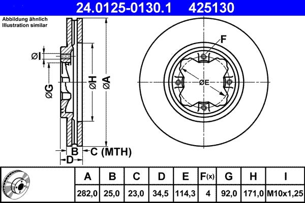 Disque de frein   24.0125-0130.1