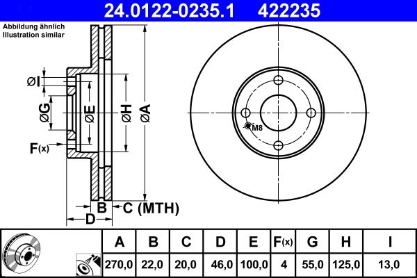 Disque de frein   24.0122-0235.1