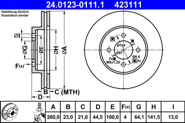Disque de frein   24.0123-0111.1