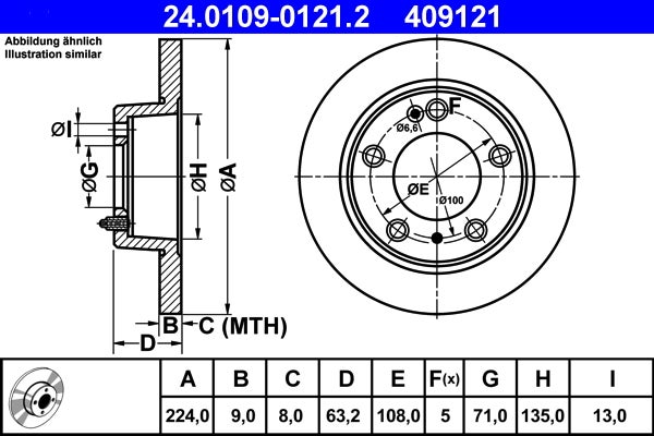 Disque de frein   24.0109-0121.2