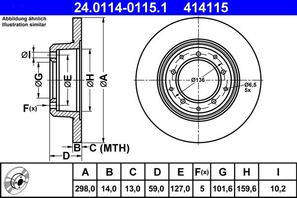 Disque de frein   24.0114-0115.1