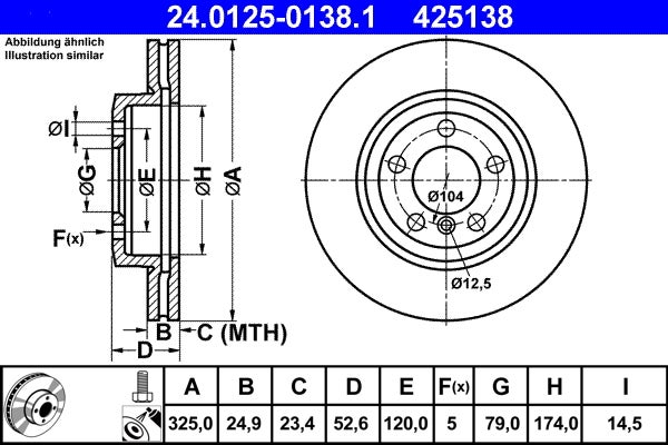 Disque de frein   24.0125-0138.1