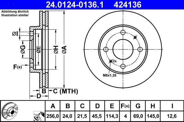 Disque de frein   24.0124-0136.1