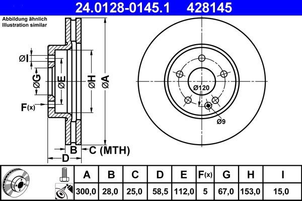 Disque de frein   24.0128-0145.1