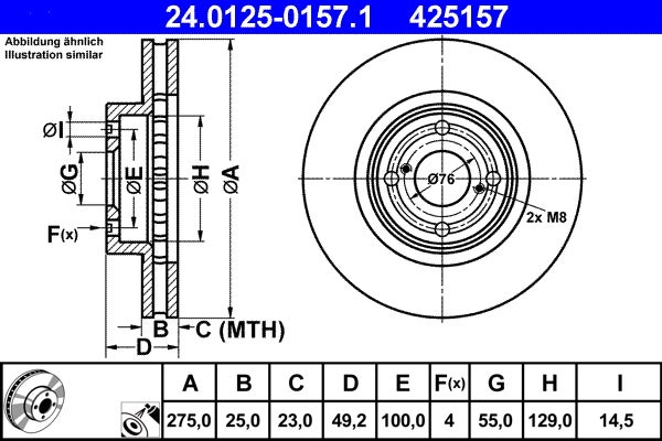 Disque de frein   24.0125-0157.1