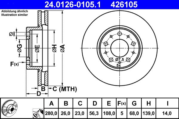 Disque de frein   24.0126-0105.1
