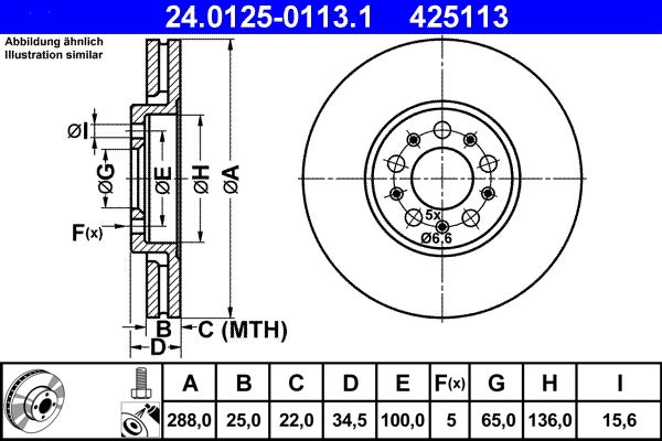 Disque de frein   24.0125-0113.1
