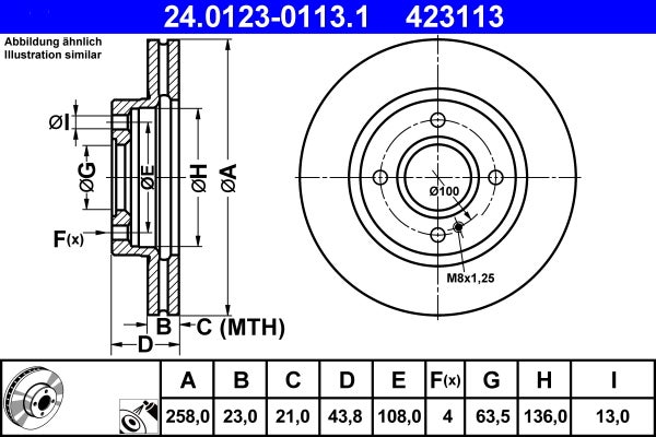 Disque de frein   24.0123-0113.1