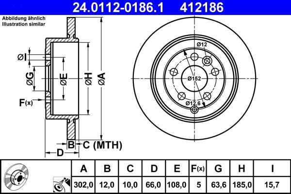 Disque de frein   24.0112-0186.1