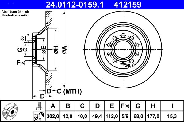 Disque de frein   24.0112-0159.1