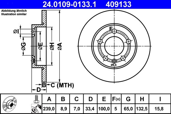 Disque de frein   24.0109-0133.1