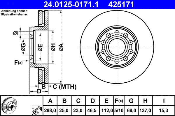 Disque de frein   24.0125-0171.1