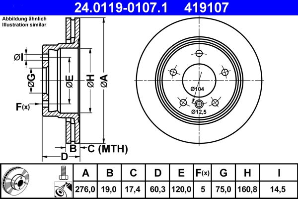 Disque de frein   24.0119-0107.1
