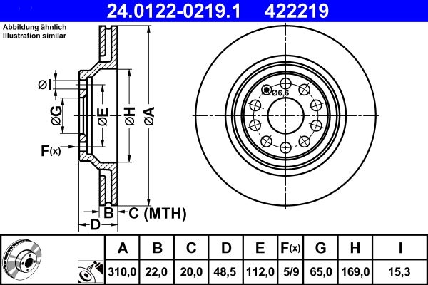 Disque de frein   24.0122-0219.1