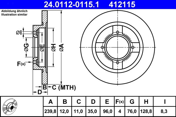 Disque de frein   24.0112-0115.1