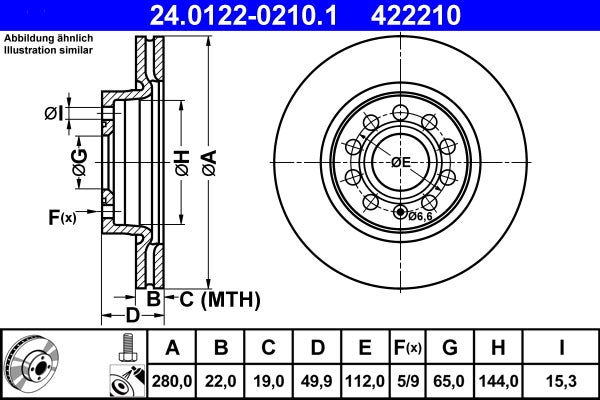 Disque de frein   24.0122-0210.1