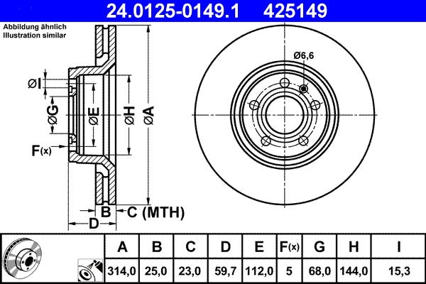 Disque de frein   24.0125-0149.1