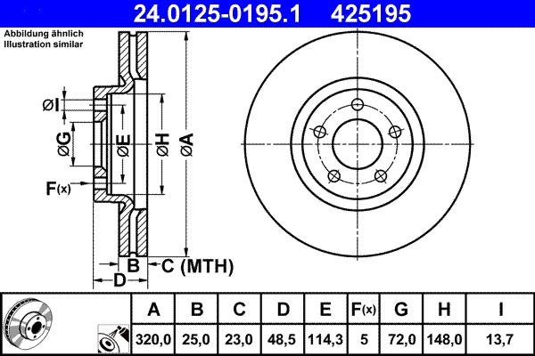 Disque de frein   24.0125-0195.1