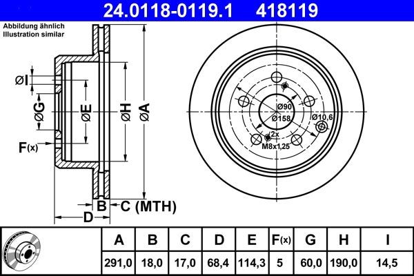 Disque de frein   24.0118-0119.1