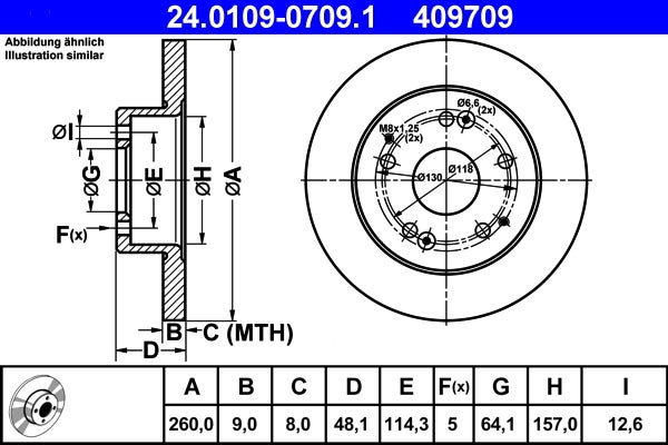 Disque de frein   24.0109-0709.1