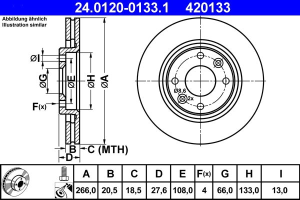 Disque de frein   24.0120-0133.1