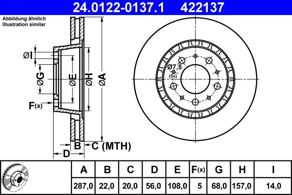 Disque de frein   24.0122-0137.1