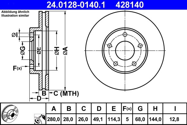 Disque de frein   24.0128-0140.1