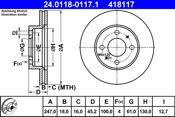 Disque de frein   24.0118-0117.1