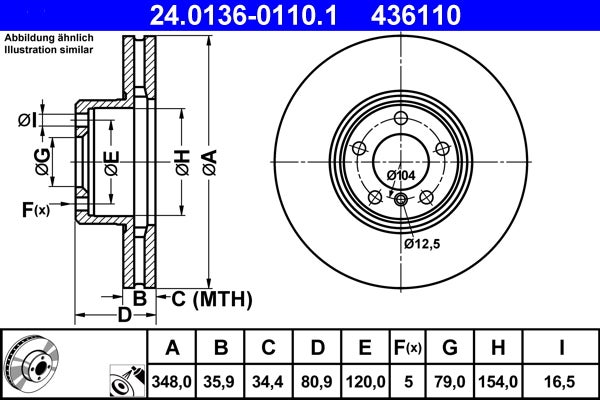 Disque de frein   24.0136-0110.1